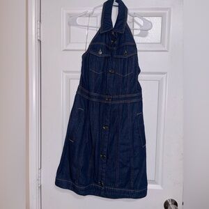 Stylish Denim Halter Dress